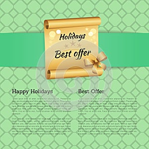 Holiday Best Offer on Golden Scroll Decorated Bow