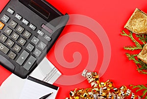 Holiday bills concept. How will you pay for all the presents for Christmas