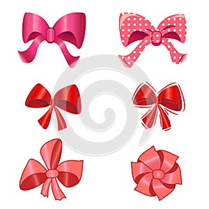 Holiday bow set for design. illustration.