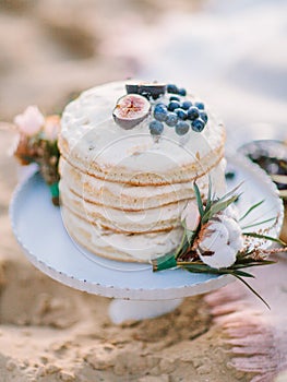 Holiday cake with open cake for wedding and birthday