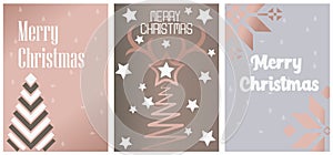 Holiday cards with Marry Christmas, Universal modern artistic templates. copy space