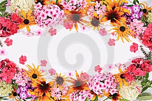 Holiday concept with flowers, autumn flower compositiont, still life, banner for the screen. Greeting card for mothers day, womens photo