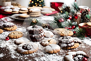 A holiday cookie exchange party featuring an array of homemade cookies