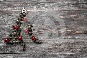 Holiday decorated christmas tree, holiday background. Christmas