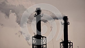 Holiday decorations over the Steel Mills of Cleveland, Ohio - CLEVELAND - OHIO