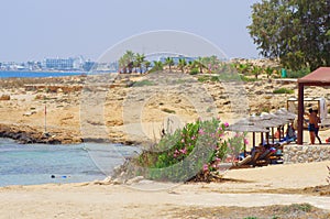 Holiday destination area in Cyprus during summer heat