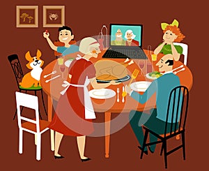 Holiday dinner with grandparents online