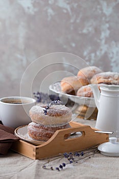 Holiday donut,Polish donut,traditional donut,donut classic,donut home,a donut for an old recipe,donut with jam,donut with filling