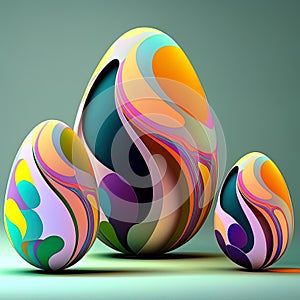 Holiday Easter eggs background Colorful Festive Easter Abstractly Decorated Eggs