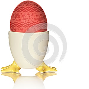 Holiday Egg In Cup Isolated On White Background