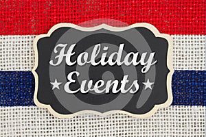 Holiday Events message