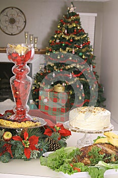 Holiday food spread vertical