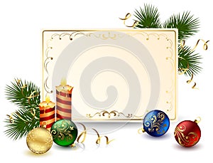 Holiday frame with candle