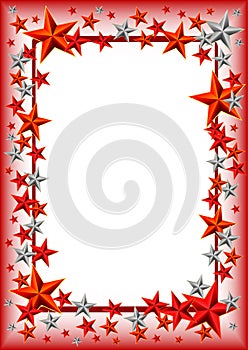 Holiday frame with stars on Defender of the Fatherland day. February 23