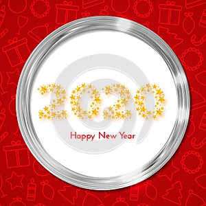 Holiday gift card. Happy New Year 2020. Vector