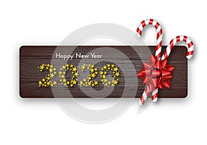 Holiday gift card. Happy New Year 2020. Vector