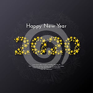 Holiday gift card. Happy New Year 2020. Vector