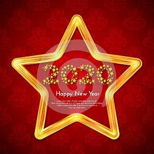 Holiday gift card. Happy New Year 2020. Vector