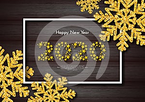 Holiday gift card. Happy New Year 2020. Vector