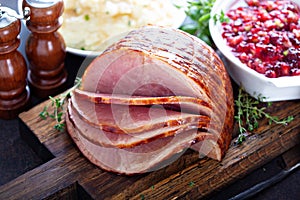 Holiday glazed sliced ham