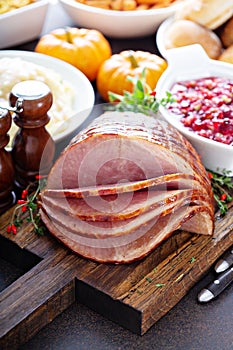 Holiday glazed sliced ham