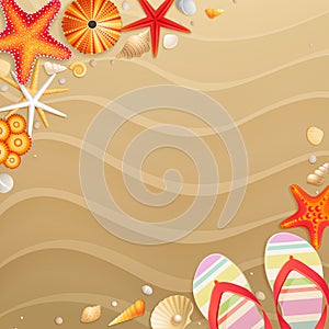 Holiday greeting card with shells