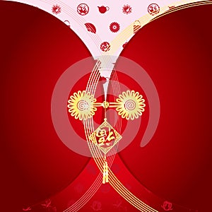 Holiday greeting cards with Chinese knot