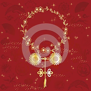 Holiday greeting cards with Chinese knot