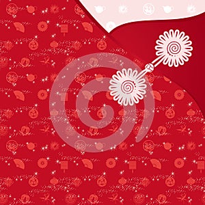 Holiday greeting cards with Chinese knot