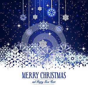 Holiday greeting with snowflake background