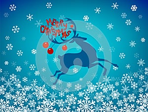 Holiday greetings. Christmas deer silhouette. Vector