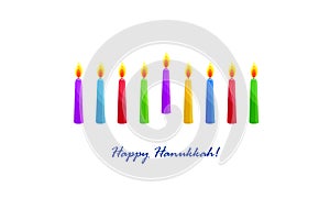 Holiday of Hanukkah, nine burning candles