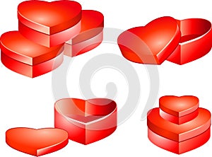Holiday heart gift boxes