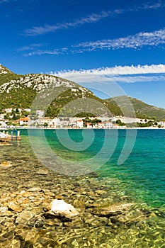 Holiday landscape, View of blue Adriatic sea coast on summer day