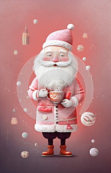 holiday man home christmas male claus cute mug santa merry calm. Generative AI.