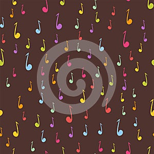 Holiday music note musical melody sound clef seamless pattern abstract design backgroundvector illustration