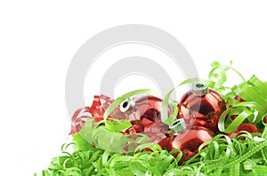Holiday Ornaments on White Background