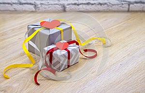 Holiday package with a heart. A handmade gift