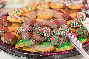 Holiday Party dessert cookie tray decorated festively