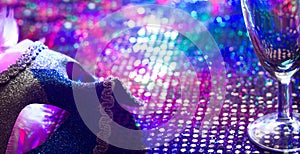 Holiday party new year carnival abstract background in night concept