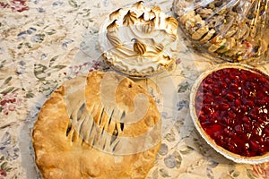 Holiday pies on the table ready for desert