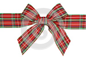 Holiday Red Plaid Ribbon Bow