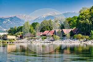 Holiday resort on Liptovska Mara dam near Liptovsky Trnovec