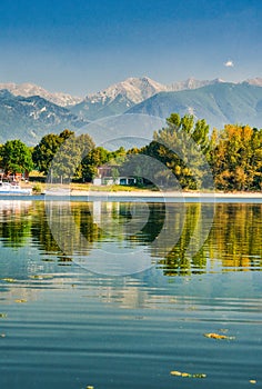 Holiday resort on Liptovska Mara dam near Liptovsky Trnovec