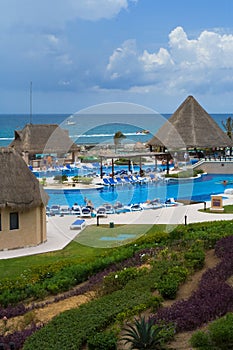 Holiday resort pool area