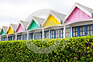 Holiday, resting pavilions by the North Sea in Weymouth