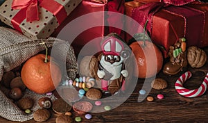 Holiday Saint Nicholas gifts and chocolate