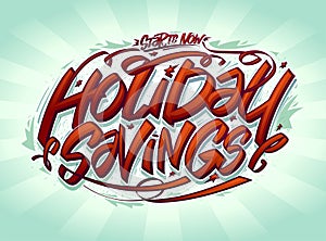 Holiday sale advertising vector web banner or flyer template