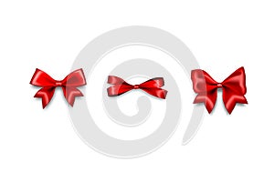 Holiday satin gift bow knot ribbon red