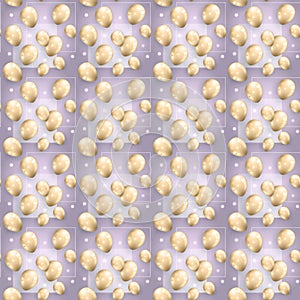 holiday seamless pattern with golden balloons